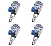 Kueohse 4X Mini Válvula Reguladora de Aire de 1/4 Pulgadas, Herramienta Duradera, Medidor de Presión de Pequeña con Boquilla para Herramienta de Pulverización
