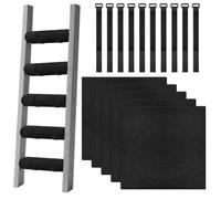 Kueohse 5 Almohadillas para Escalera de Litera con 10 Correas de Ajustables, para Acolchado de Escalera de Cama Alta, Escalada Segura y Cómoda.