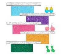 Kueohse 5 rodillos estructurales de arcilla polimérica para hacer pendientes, sello de cerámica para pendientes, hecho de arcilla polimérica DIY