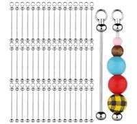 Kueohse 50 Barras de con Cuentas en, Abalorios de Barra de de Cuentas de Metal DIY, Accesorios para Hacer Llaveros Desmontables FáCiles