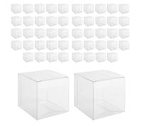 Kueohse 50 cajas de plástico transparente para regalos, caja de embalaje de PVC, embalaje de regalo, caja de chocolates transparente, cajas de regalo de boda, regalos