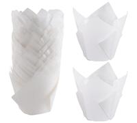 Kueohse 50 Moldes para Cupcakes de TulipáN, Papel para Hornear Tulipanes, Moldes para Cupcakes y Muffins, Tazas para Hornear Sin Blanquear, Color para Cupcakes