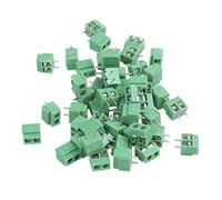 Kueohse 50 Piezas 2 Pin 5 Mm Pinch Montaje en PCB Tornillo Bloque de Terminales Conector 300V 10A (Verde)