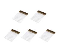 Kueohse 50 Piezas de Cepillo de Cerdas de Metal de Laton de 6.9 Pulgada de Longitud de Manija de Plastico