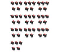 Kueohse 50 Piezas Encendido-Apagado KCD11 2Pines 2P Negro Rojo Interruptor Basculante de Coche 3A 250V 6A 125V CA Botón KCD1-11 10X15 10X15 KCD117