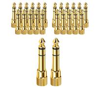 Kueohse 50 Unidades de Conector Jack de 6,5 mm y 1/4 Pulgadas Macho una Hembra de 3,5 Mm, Adaptador de Cable de Audio Macho una Hembra, Enchufes Estéreo de Cobre Puro