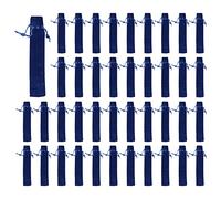 Kueohse 50 unidades de terciopelo azul bolsa de plumas titular de la pluma individual bolsa de lápiz estuche, azul