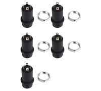 Kueohse 50PCS 3.5MM Mini Estéreo Hembra Montaje en Panel Jack para Auriculares Soldadura, Negro 4 Conductores