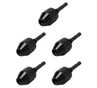 Kueohse 5piezas 0.3-8mm 1/4 Pulgadas Destornillador Chuck de Taladro Sin Llave Adaptador Conductor de Taladradora de Cana Hexagonal Conversor Adaptador de Cambio Rapido - Negro