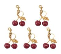 Kueohse 5X Accesorio para Bolso y con Forma de Cereza, Dije para Bolso: Complemento de Moda para Estilo y Cotidianos, Liviano
