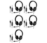Kueohse 5X Auriculares USB con Cable para Centro de Llamadas, Auriculares con Micrófono, Auriculares Supraaurales con Cancelación de Ruido para Juegos, para Ordenador, PC y Portátil