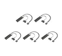 Kueohse 5X Divisor de Encabezado USB de 9 Pines con Cable de AlimentacióN SATA, Conector Divisor USB 2.0 de ExtensióN de Concentrador USB Interno para Placa Base
