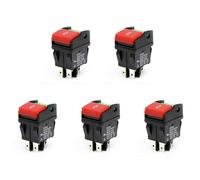 Kueohse 5X Interruptores de Botón Eléctricos Industriales, Botón Pulsador HY52 para Interruptor de Dispositivo Mecánico con Luz 125/250 V