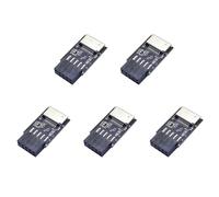 Kueohse 5X Placa Base USB2.0 9Pin una Type-C A-Key Convertidor de Conector Frontal USB3.2 Adaptador de Encabezado de Interfaz Type-e