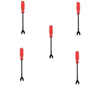 Kueohse 5X Puerta del Coche Recortar Interior Panel de Clip Tapicería Sujetador Herramienta de Removedor de Clip Destornillador Clavo Extractor 6 Pulgadas Rojo