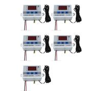 Kueohse 5X XH-W3002 220V Controlador de Temperatura LED Digital 10A Sonda de Interruptor de Control de Termostato con Sensor Impermeable W3002