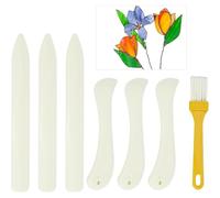 Kueohse 6 Bruñidores de Plástico para Vitrales, Soporte para Láminas de Hueso, Herramienta de Bruñido para Manualidades y Marroquinería.