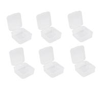 Kueohse 6 cajas de almacenamiento de plástico transparente para coleccionar pequeños objetos, perlas, joyas, tarjetas de visita