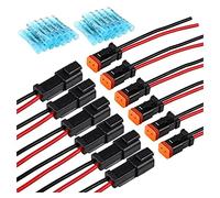 Kueohse 6 Pares DT 2 Pin Pigtail Kit Macho Hembra Conector Adaptador Enchufe ArnéS de Cableado para Barra de Luces LED de Trabajo Accesorios