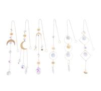 Kueohse 6 Piezas Atrapasol de Cristales de Colores Atrapasol Colgante con Cadena Adorno Colgante Bolas de Cristal para Ventana JardíN