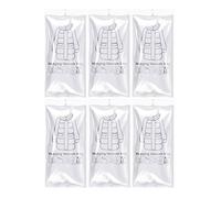 Kueohse 6 Piezas Bolsas de Almacenamiento Al VacíO Colgantes para Ropa Bolsas de Ahorro de Espacio Al VacíO para Ropa con Gancho para Colgar