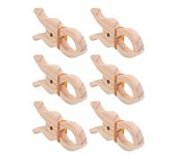 Kueohse 6 Piezas de Clips de Madera para Juegos, Juguetes con Clips Gigantes Hechos A Mano, Clips de Madera para Cortinas, Armarios, Balcones, Clips de Madera Creativos