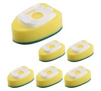 Kueohse 6 Piezas de Repuesto para Varilla de, Cabezal de Esponja, Repuesto para Cepillo de Varilla para, Almohadilla para de Esponja para Cepillo de Limpieza de Cocina