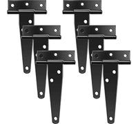Kueohse 6 Uds., 4 Pulgadas, Bisagras con Correa en T, Bisagra RúStica con Correa para Puerta, Bisagras Negras para Puertas y Ventanas, Vallas y Graneros