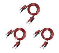 Kueohse 6 Uds. Cables de Prueba MultíMetro Cable Puente LíNea AláMbrica Seguridad 4Mm Conector Tipo Banana Herramienta de Prueba RetráCtil Rojo Negro