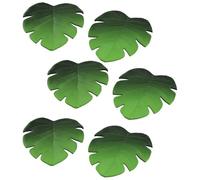 Kueohse 6 Unids Hoja de Palma Artificial Tropical EVA Estera de Vaso TazóN Almohadilla Café de Té Alfombrillas Posavasos Bebidas Hawaii Fiesta TemáTica DecoracióN-Verde