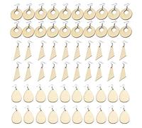 Kueohse 60 Piezas Pendientes de Madera en Sin Terminar con Agujeros y de Pendientes para Hacer Joyas de Bricolaje