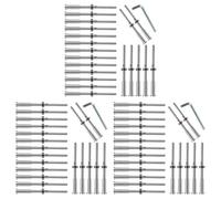 Kueohse 60 Piezas TensióN Manual del Perno Roscado Terminal del Receptor de Ajuste de Cabeza Hexagonal para Barandilla de Cable de 1/8 de Pulgada