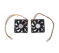 Kueohse 60Mm 6Cm DC 12V 3 Pines Ventilador de Enfriamiento Enfriador de CPU Caja de Computador Negro 2Pzs