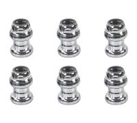 Kueohse 6piezas 22.2Mm Bicicletas Headset Cojinete Fijo Engranaje Compite con la Bici Fija del Engranaje de Auriculares Bici del Camino de la AleacióN de Aluminio de Auriculares,Plata