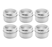 Kueohse 6pzs /Juego Jarra de magneticas de Tapa contenedor de Almacenamiento de Salsa Especia de Acero Inoxidable Sostenedor de condimento de Cocina Articulos para el hogar