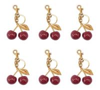 Kueohse 6X Accesorio para Bolso y con Forma de Cereza, Dije para Bolso: Complemento de Moda para Estilo y Cotidianos, Liviano