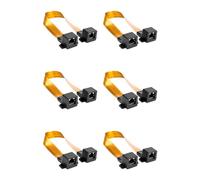 Kueohse 6X Cable Plano Cat5 RJ45 con Conector F Hembra para Red e Internet, Cable de Puente para Puerta/Ventana de Casa o Coche, 30 cm.