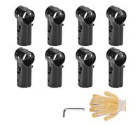 Kueohse 8 Juegos De Abrazaderas Tubo T 1 Pulgada, Cerca De La Alambrada Conector De Acero En FríO Parte Abrazadera En T Del Riel Final Para El Tubo 1 Pulgada (25 Mm) De DiáMetro Exterior