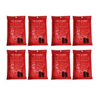 Kueohse 8 Mantas de Emergencia Incendios, Manta Incendios, Manta de ExtincióN de Incendios para Cocina, Parrilla, Chimenea (39,4 Pulgadas X 39,4 Pulgadas)