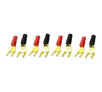 Kueohse 8 Piezas /4 Pares Y U Conectores de PláTano de Pala Chapado en Sin Soldadura Horquilla Altavoz Adaptador de Enchufe de PláTano