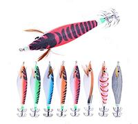 Kueohse 8 Piezas 9,6G 10 Cm Luminou Calamar Jig Pesca Madera CamaróN SeñUelo Calamar Sepia Jigs SeñUelos Cebos de Pesca
