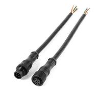 Kueohse 8 pines Cable conector impermeable clavija M/F Negro