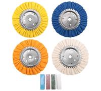 Kueohse 8 Ruedas Pulidoras de Vías Respiratorias de 8 Pulgadas, Kit de Pulido de Ruedas de Aluminio, Segura en Diámetro de Eje de 5/8 Pulgadas para Amoladora Angular