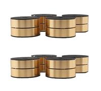Kueohse 8PCS Pies de Aislamiento de Altavoz HiFi Almohadillas de CojíN Pies de Soporte 40X23 mm Amortiguador de Vibraciones de Aluminio Dorado