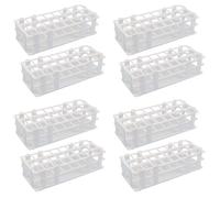 Kueohse 8Piezas Soporte para Tubo de Ensayo de PláStico Soporte de Bastidor de Tubo de Ensayo de Laboratorio de 24 Agujeros para Tubos de Ensayo de 25 mm, Desmontable,