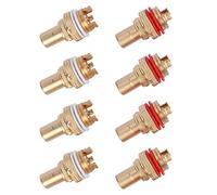 Kueohse 8pzs Chasis de Enchufe Hembra Rojo + Conector Hembra Enchufe de Cobre de fonografo Amp Hi