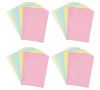 Kueohse A5 Insertos de Repuesto Coloridos con 6 Orificios Perforados para Carpeta Organizadora, Papel de Relleno para Planificador de Hojas Sueltas de 5 Colores, 200 Hojas