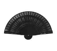 Kueohse Abanico Plegable JaponéS de 8 Pulgadas Abanico de Bolsillo de Bambú de de Mano de Madera para DecoracióN del Hogar DecoracióN de Fiesta-Negro