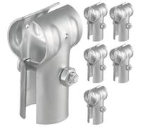 Kueohse Abrazaderas de Riel de Extremo, 6 Piezas, 1-3/8 Pulgadas, para Cercas de Alambre de Cadena, Abrazaderas en T de Acero Galvanizado, Piezas de Repuesto para Cercas de Alambre de Cadena
