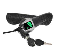 Kueohse Acelerador de Puño Giratorio con Pantalla LCD (Indicador de Potencia) y Llave de Bloqueo para Bicicletas Eléctricas, Scooters y Motocicletas de 48 V.